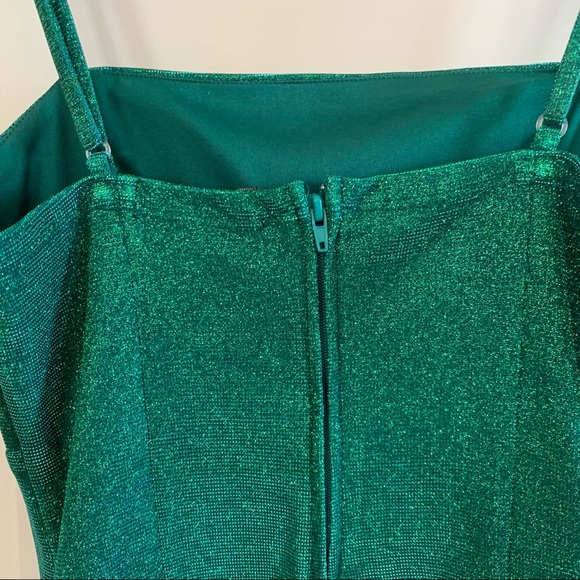 Green with Blue Shimmer Homecoming Dress, Mini, 5 - Picture 5 of 5